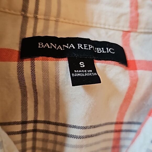 Plaid button down shirt size S Banana Republic cotton - Picture 4 of 9